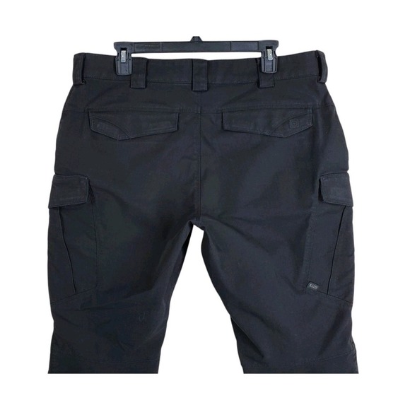 5.11 Tactical Taclite Pro Cargo Pants Mens 42x30 Black Ripstop Canvas Work 74273 - Picture 7 of 12